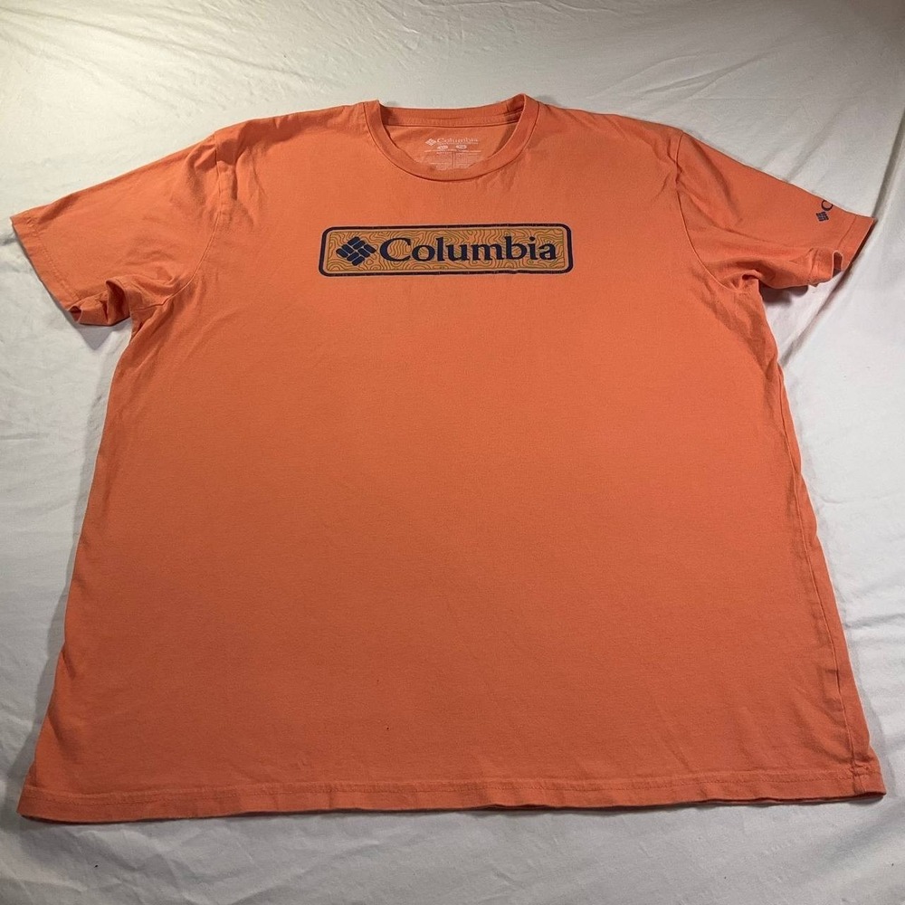 Columbia CSC Basic Logo Short Sleeve T-Shirt Mens Size XL Orange Outdoor Casual